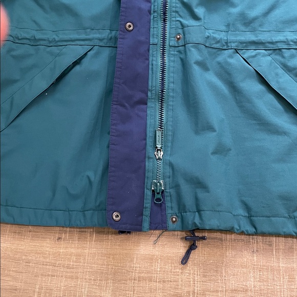 Eddie Bauer Jacket Womens Large Hooded Green Rain Hiking Camping Utility Coat - Picture 5 of 12